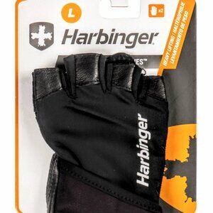 Harbinger Pro Wristwrap Gloves For Heavy Lifting Size Large Black NEW Gym Core